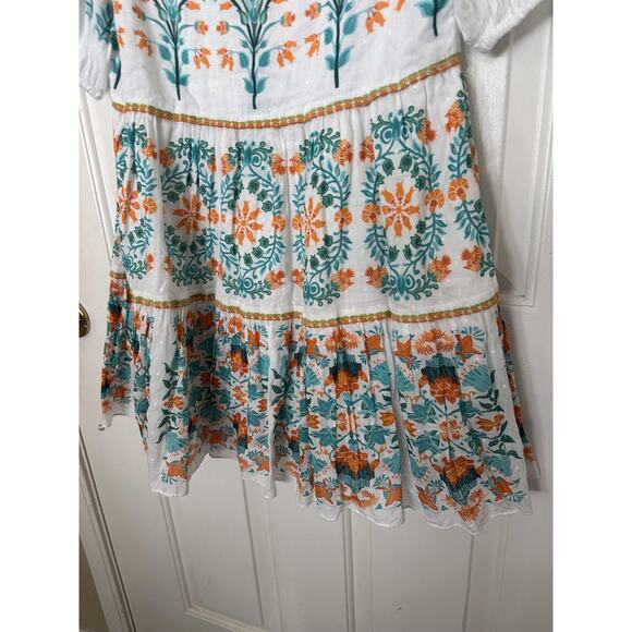 Celina Moon Dress Womens Medium Floral Boho Puff Sleeve Tiered Summer Resort - Picture 9 of 10